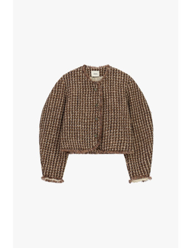 Giacca Tweed Corta Con Bordo Sfrangiato Dixie