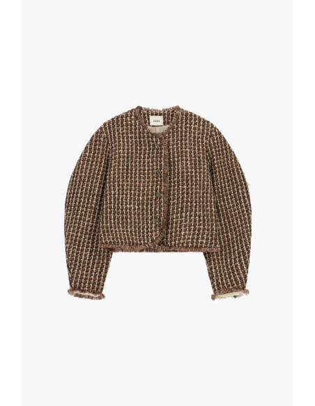 Giacca Tweed Corta Con Bordo Sfrangiato Dixie