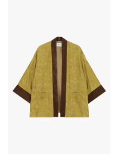 Manteau court à manches larges et bordures contrastées Dixie