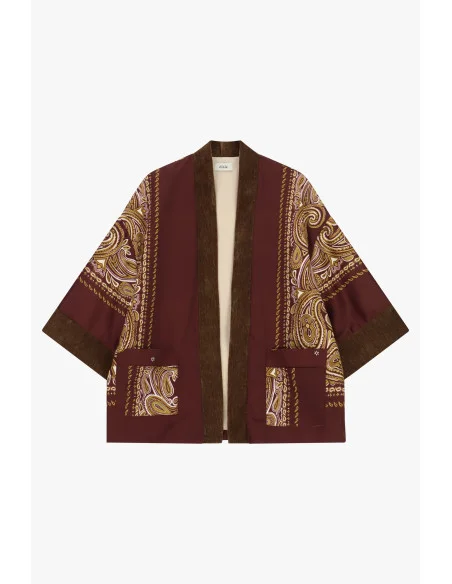 Manteau court à motif paisley avec poches Dixie