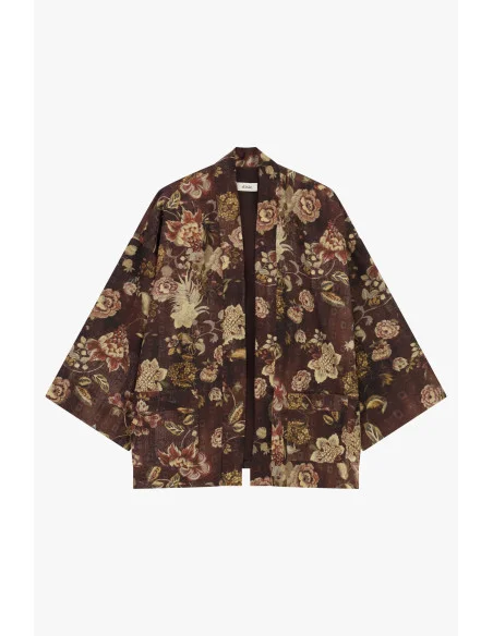 Dixie Short Floral Print Coat with Pockets