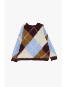 Dixie Long-Sleeved Crewneck Sweater with Diamond Pattern 2