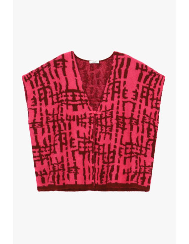 Pull sans manches en jacquard à encolure en V de Dixie