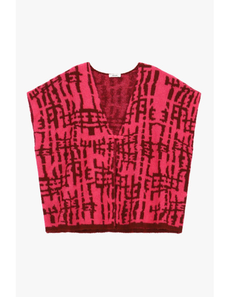 Pull sans manches en jacquard à encolure en V de Dixie