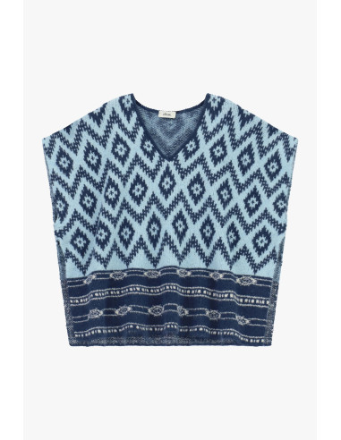 Pull sans manches en jacquard avec encolure en V de Dixie