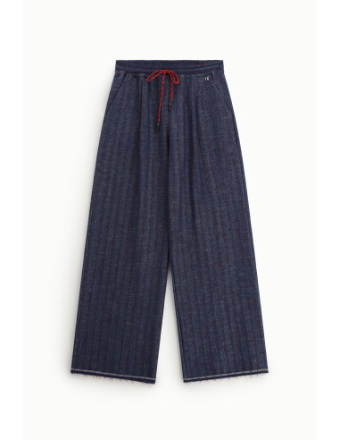 Pantaloni Palazzo A Righe Con Coulisse E Fondo Vivo Dixie