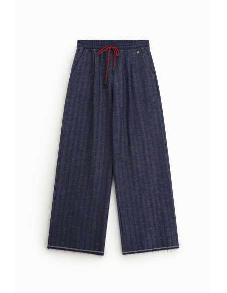 Pantalon palazzo à rayures avec cordon de serrage et ourlet « Vivo Dixie »