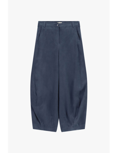 Dixie Loose-Fitting Cropped Trousers with Front Pleats