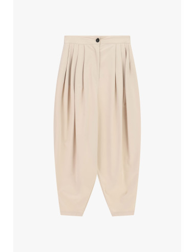 Dixie Cropped Palazzo Trousers with Front Pleats