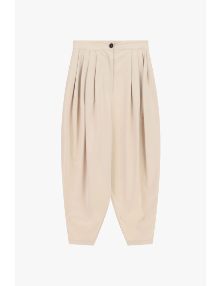 Pantaloni Palazzo Cropped Con Pieghe Frontali Dixie