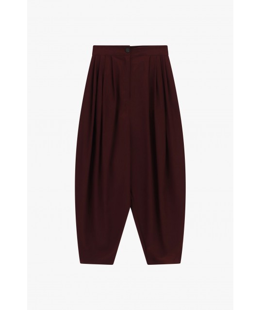 Pantaloni Palazzo Cropped Con Pieghe Frontali Dixie