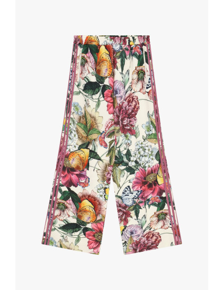 Pantaloni Palazzo Fantasia Floreale Vita Elasticizzata Dixie