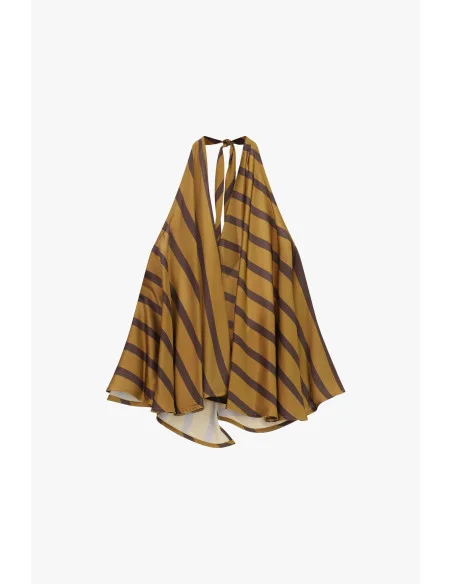 Top Ampio A Righe Con Scollo Allacciato Dixie