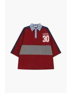 T-Shirt Maniche Corte Ampie Con Collo A Quadri Dixie
