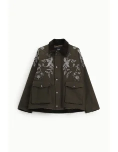 Dixie Parkas with Floral Embroidery and Patch Pockets 2