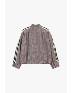 Bomber A Quadretti Con Collo Alto E Bande Dixie