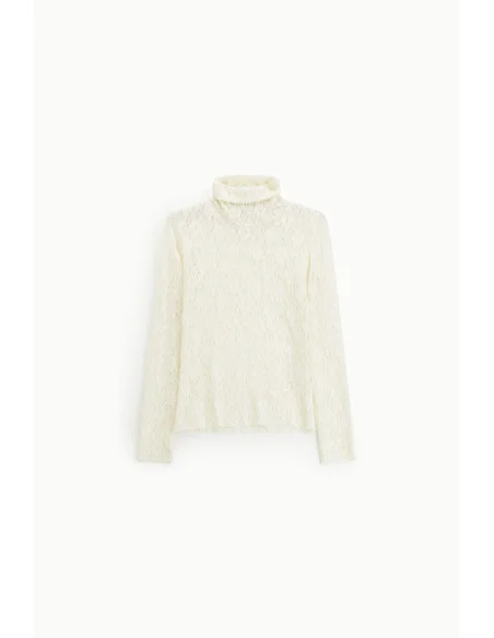 Top In Pizzo A Maniche Lunghe Con Collo Alto Dixie