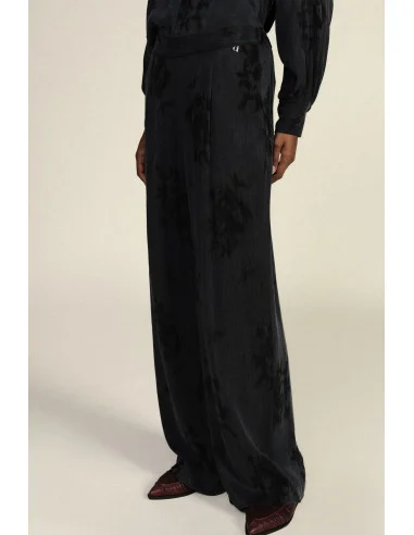 Pantalon palazzo à motif floral, taille haute Dixie