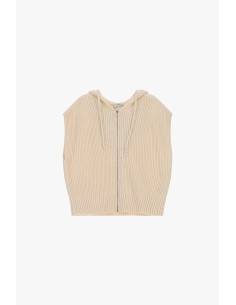 Gilet à capuche et fermeture éclair, motif côtelé Dixie - Vestiti F... 2