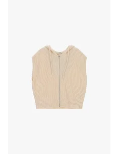 Hooded Zip-Up Vest, Ribbed Knit Dixie 2
