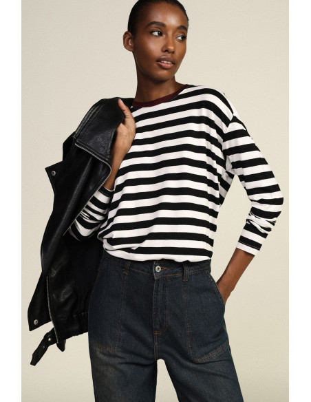 Dixie Long-Sleeved Crew-Neck Striped T-Shirt - Vestiti Firmati Life...