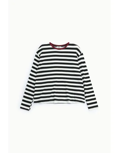 T-Shirt A Righe Girocollo Con Maniche Lunghe Dixie
