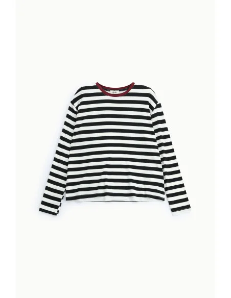 T-Shirt A Righe Girocollo Con Maniche Lunghe Dixie