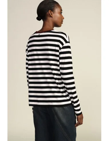 T-Shirt A Righe Girocollo Con Maniche Lunghe Dixie