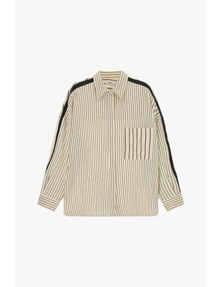 Chemise oversize rayée avec poche appliquée Dixie