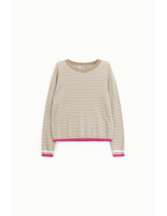 Pull à rayures avec des détails contrastés, Please 2