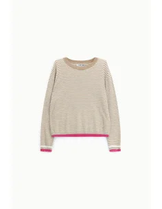 Pull à rayures avec des détails contrastés, Please 2