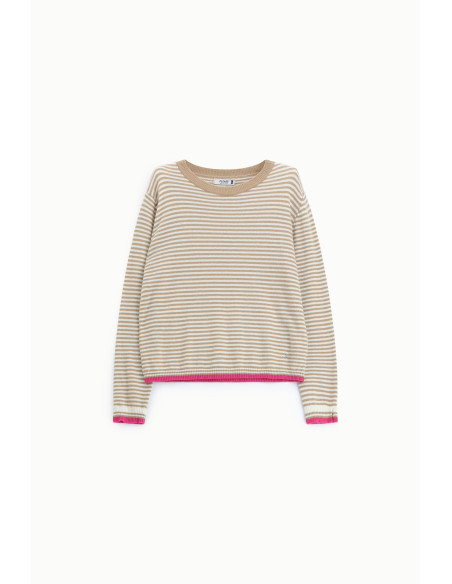 Maglione A Righe Con Dettagli A Contrasto Please