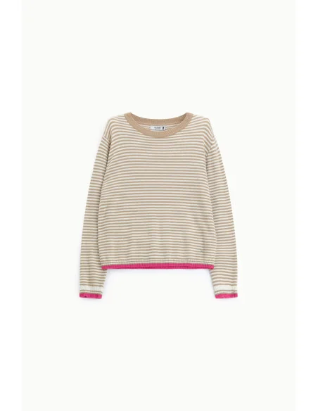 Striped Jumper with Contrast Details, Please