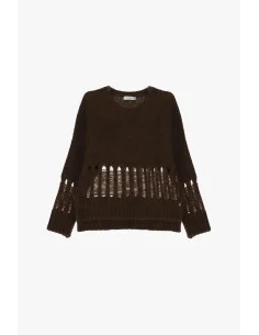 Maglione Girocollo Con Lavorazione Traforata Please