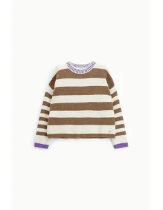 Striped Crew-Neck Jumper with Contrasting Cuffs – Please 2