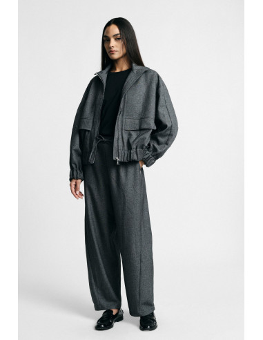 High-waisted Palazzo Trousers with Drawstring – Please
