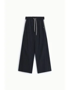 Pantaloni Palazzo A Righe Con Coulisse E Bande Laterali Please 2