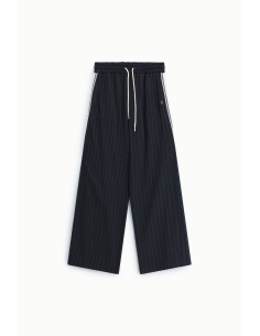 Striped Palazzo Trousers with Drawstring and Side Panels Please 2