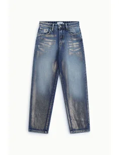 High-Waisted Straight-Leg Washed-Effect Jeans Please 2
