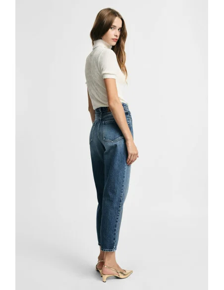 High-Waisted Straight-Leg Washed-Effect Jeans Please