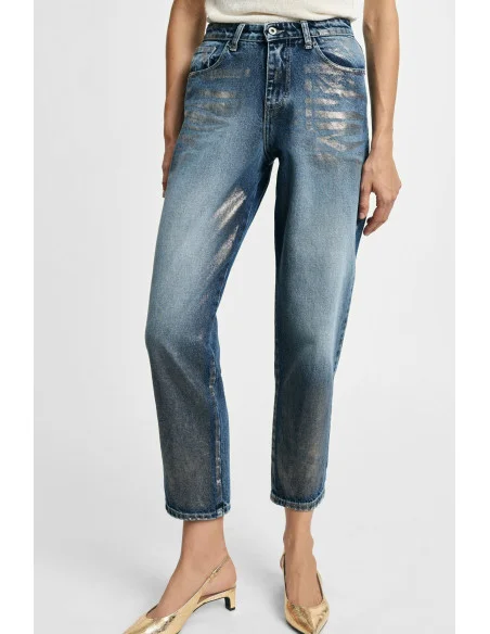 High-Waisted Straight-Leg Washed-Effect Jeans Please