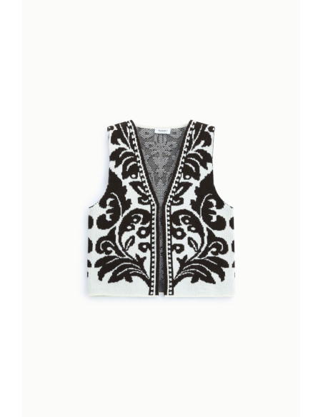 Gilet Con Fantasia Grafica E Scollo A V Please