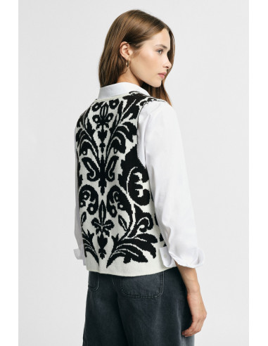 Gilet Con Fantasia Grafica E Scollo A V Please