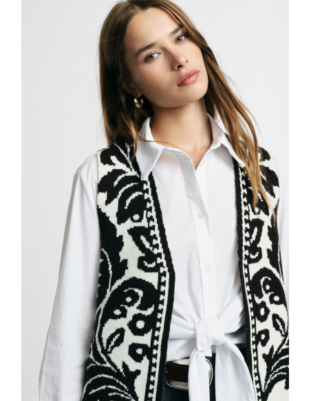 Gilet Con Fantasia Grafica E Scollo A V Please