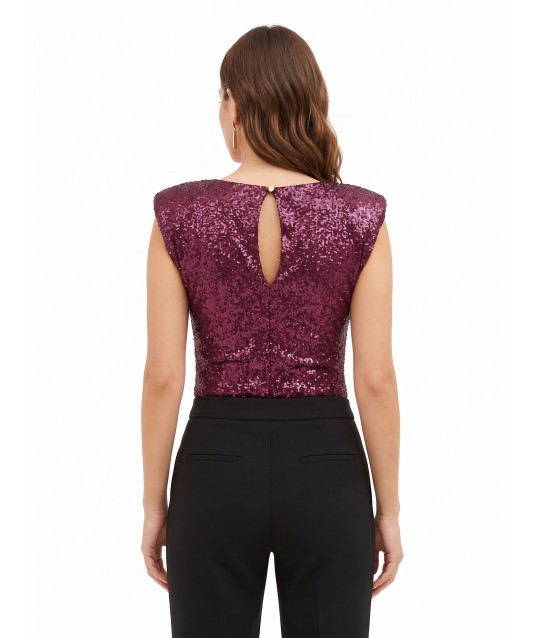 Body Ricoperto Di Paillettes Con Spalline Rinascimento