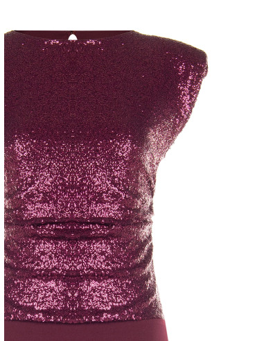 Body recouvert de paillettes avec bretelles « Rinascimento »