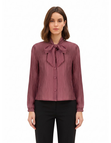 Pleated Lyocell-Blend Shirt with a ‘Rinascimento’ Bow