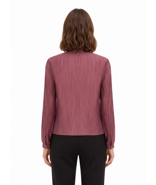 Camicia Plisse In Misto Lyocell Con Fiocco Rinascimento
