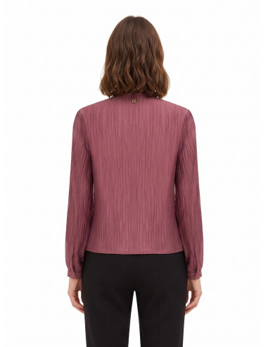 Camicia Plisse In Misto Lyocell Con Fiocco Rinascimento