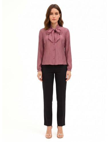 Pleated Lyocell-Blend Shirt with a ‘Rinascimento’ Bow